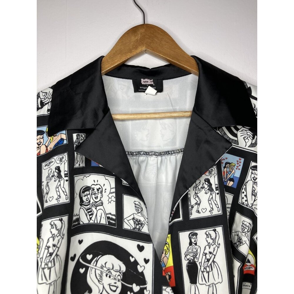 Unique Vintage Betty & Veronica Archie Comic Wrap Dress Plus Size 2X 18 Black - Picture 3 of 13